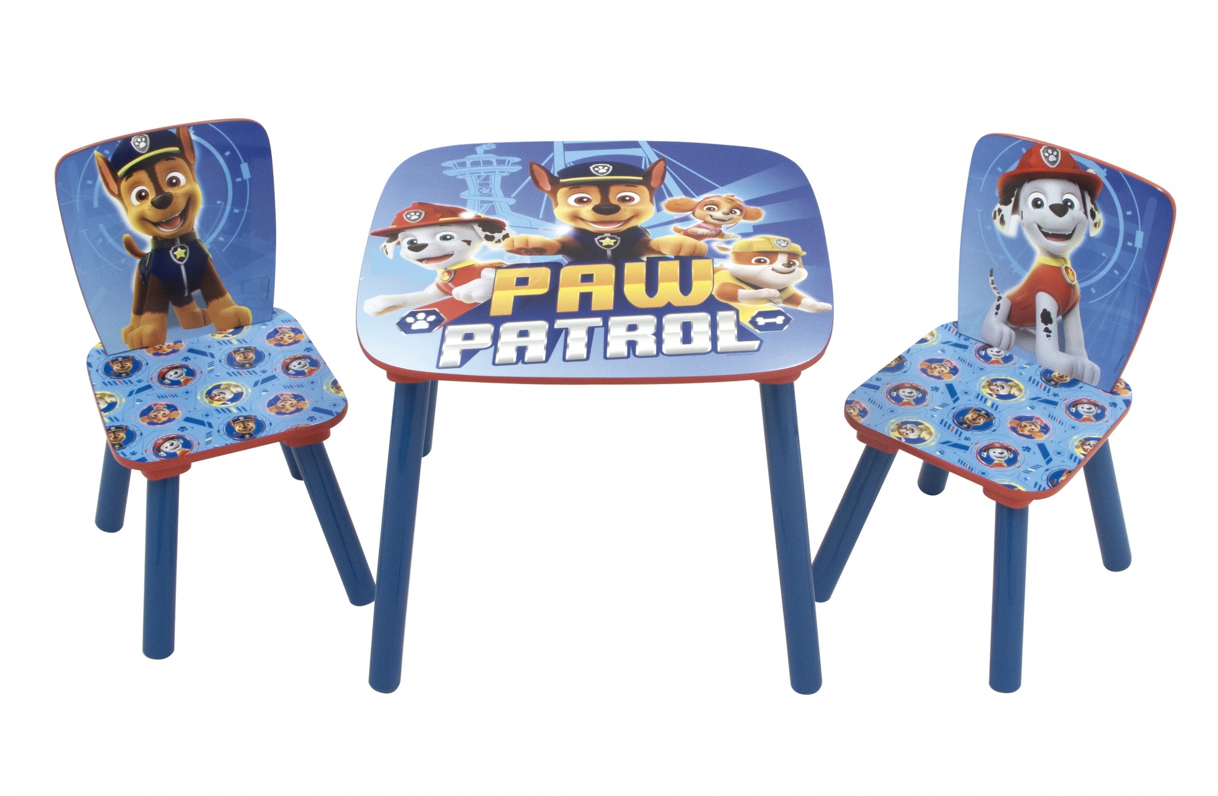 Nickelodeon tafel en stoelen Paw Patrol junior hout blauw 3delig